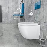 Design Wand-WC Hänge-WC Toilette WC-Schüssel inkl. WC-Sitz mit...