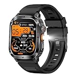 Smartwatch Herren Edelstahl Groß 2,01' HD Display LED Taschenlampe IP68...