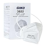 GIKO FFP2 Maske 50 stück weiß FFP2 Masken Kopfband FFP2 Atemschutzmaske 5...