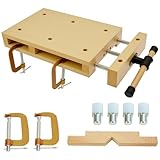 Tragbare Hobelbank Mobile Werkbank Kleine mit schraubstock Holz, Werkbank...