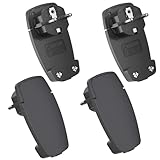 4 Stück Schwarz Schutzkontakt Winkelstecker 250 V (16A), Europäischer...