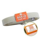 ID-No Sport Notfallarmband aus weichem Silikon mit QR-Code (Taupe) –...