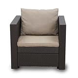 Keter – Loungesessel Rattan-Optik in Anthrazit inkl. passendem Sitz- &...