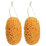 TIESOME Naturschwamm zum Duschen, 2 Stück Badeschwämme, 15,5 cm Peeling...