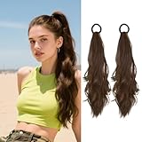 2PCS Echthaar Zopf, Pferdeschwanz Haarteil, Haarverlängerung, Ponytail...