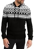 Leif Nelson Norweger Pullover Herren - Männer Strickpullover mit Kapuze XL...