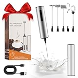 Elektrischer Milchaufschäumer USB Wiederaufladbar, Tragbarer...