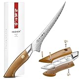 HEZHEN Damaststahl Filetiermesser, Professionelles Fischmesser, Damast...