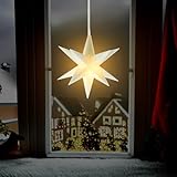 3D LED Stern warm weiß beleuchet - 12 cm - Weihnachtsstern Dekoration in...