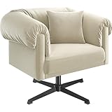 Yaheetech Sessel 360° Drehbar Loungesessel mit Rückenkissen Bequemer...