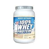 Body Attack 100% Whey Protein - Vanilla, 900 g - Made in Germany - extra...