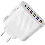 Leyf 65W USB C USB A 6in1 Ladegerät, 6-Port Netzteil, Adapter für Allen...
