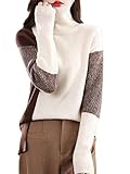 Damen Rollkragenpullover Strickwaren Pullover Kaschmir Langarm Top Strick...