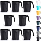 Berglander Schwarze Plastik Kaffeetassen Set 8er 450ml, Kunststoff...