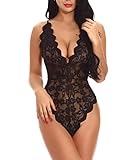 Buitifo Damen Spitze Bodysuit EIN Stück Babydoll Rückenlos Mini Teddy...