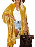 breezy lane Damen Badeanzug Cover Up Kimono Boho Loose Sommer Strickjacke...