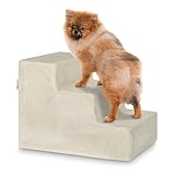 Juskys Haustiertreppe Hundetreppe 36 cm - Treppe 3 Stufen Plüsch-Bezug...