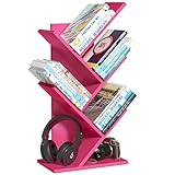 SHEEPAM Bücherregal mit 5 Etagen, kleines Schreibtisch-Bücherregal mit...