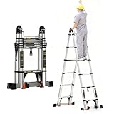 HUFIREHU Aluminium Teleskopleiter Telescopic Ladder Klappleiter Ausziehbar...