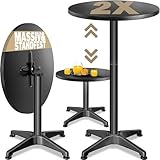 Casaria® 2in1 Stehtisch 2er Set Höhenverstellbar Klappbar 70 cm / 115 cm...