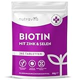 Biotin + Selen + Zink Tabletten für Haut, Haare & Nägel - 365 vegane...