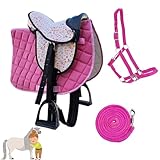My Sweet Pony® Kinder Shettysattel-Set Pink Flower + Halfter + Führstrick...