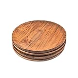 Samhita runde Holzteller aus Akazienholz, 4 Stück, einfache Reinigung und...