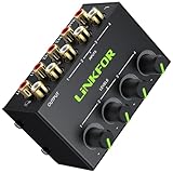 LiNKFOR Audio Mixer Stereo Passiver Mischer 4 Kanal Stereo Audiomischer mit...