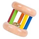 Toddmomy Baby Holz Rassel Rolle Regenbogen Rasseln Glocken Zylinder Rolling...