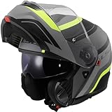 LS2, Modularer Motorradhelm STROBE II MONZA Matt Black H-V Yellow, XXL