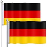 JUNEBRUSHS Deutschland Flagge, 2 Stück Deutschland Fahne 90 x 150 cm...