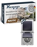 Kopp NAUTIC Wechselschalter-Steckdosen-Kombination in Grau - Sichere...