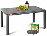 KESSER® Gartentisch 156x78cm für bis 6 Personen Esstisch Wetterfest &...
