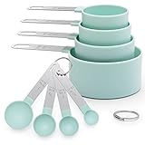 Messlöffel set 8-teiliges Set mit Edelstahlgriffen, mit 4 Measuring Cups...