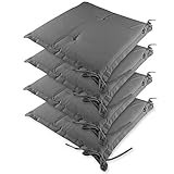Detex 4X Coussins Pour Chaise Gris Clair Sydney Outdoor Hydrofuge 41x37 cm...