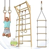 Juskys Sprossenwand für Kinder - mit Klimmzugstange, Indoor Klettergerüst...