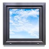 LORAC | Kunststofffenster Anthrazit-weiß 800x800mm, 80x80cm, kippbar,...