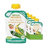 Freche Freunde Bio Quetschie, Apfel, Banane, Spinat & Gurke, ab 6 Monaten...