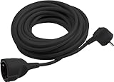 Meister Schutzkontakt-Verlängerung - 10 m Kabel - schwarz -...