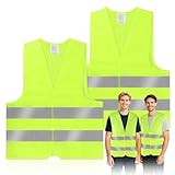 KEWUZY Warnwesten Auto, 2 Stück, Sicherheitsweste, Reflektorweste Auto...