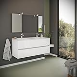KIAMAMI VALENTINA Doppelwaschtisch 1200mm, Unterschrank und Spiegel,...