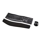 Amazon Basics Tastatur-Maus-Set, ergonomisch, kabellos, DE Layout - schwarz