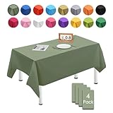 MORAINJAY 4 Stück 137cmx274cm Rechteckig Einweg Tischdecke, Salbeigrün...
