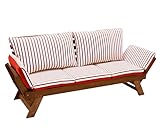 DEGAMO Garten - Liegesofa Tirol 202cm mit klappbaren Seitenlehnen,...