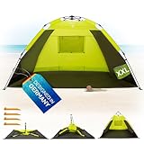 EXPLORER XXL Automatik Strandmuschel mit UV Schutz 80+ [220x150x130cm]...