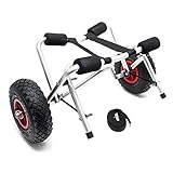 Wiltec Faltbarer Alu Kanuwagen bis 68 kg, Transportwagen für Boote, Kanus...