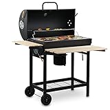 BBQ-Toro Holzkohle Grillwagen mit Deckel | Ø 80 x (L) 42 cm | Premium...