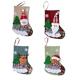 AstarFavor 4PCS Weihnachtsbaum Socken Weihnachtsstrümpfe,Nikolausstrumpf...