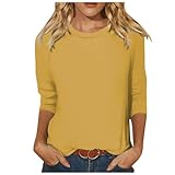 Damen Shirt 3/4 Arm Oversize| Rundhals Oberteile Langarm Langarmshirts...