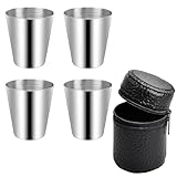 AONAYO 4 Stück Schnapsbecher Edelstahl,EdelstahlSchnapsbecher,30ml...